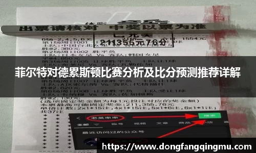 菲尔特对德累斯顿比赛分析及比分预测推荐详解